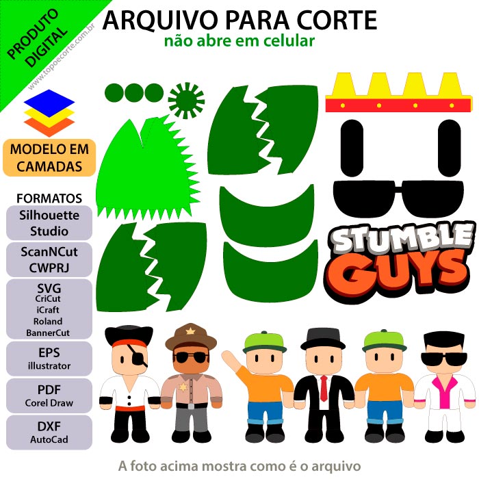 ARQUIVO Topo de bolo Stumble Guys - Topo e corte