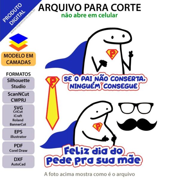 Topo de bolo Florkofcows dia dos pais Arquivo Silhouette, Arquivo ScanNCut, Arquivo SVG, DXF, Ai, Eps, PDF