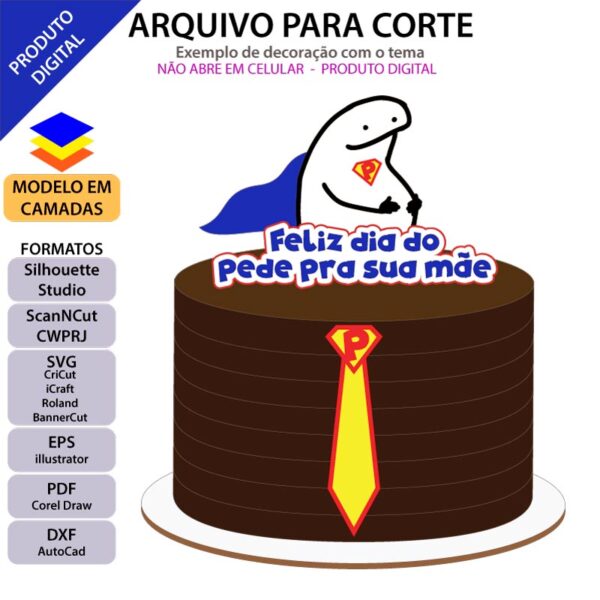 Topo de bolo Florkofcows dia dos pais Arquivo Silhouette, Arquivo ScanNCut, Arquivo SVG, DXF, Ai, Eps, PDF