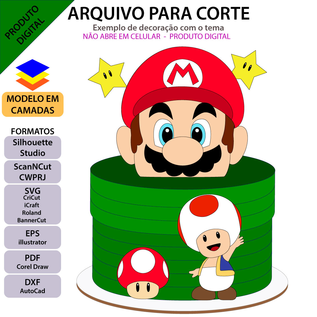 Bolo Personalizado Mario Bross em BH.