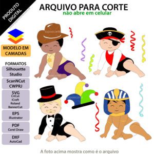 Topo de bolo Menu primeiro carnaval Arquivo Silhouette, Arquivo ScanNCut, Arquivo SVG, DXF, Ai, Eps, PDF