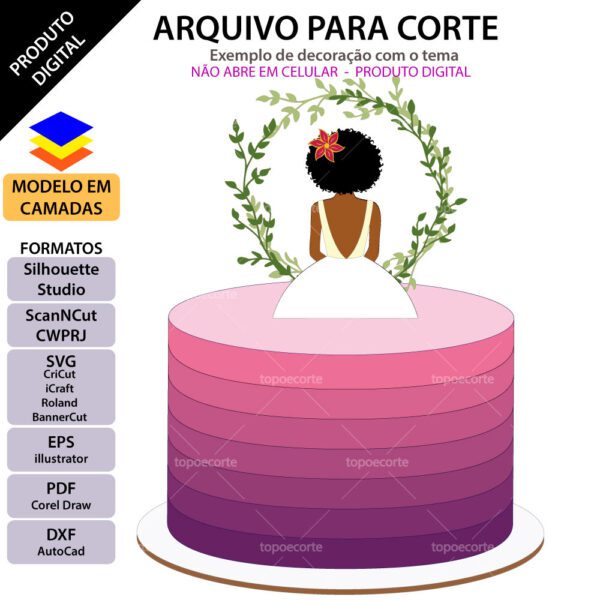 Topo de bolo Mulher olhando horizonte Arquivo Silhouette, Arquivo ScanNCut, Arquivo SVG, DXF, Ai, Eps, PDF