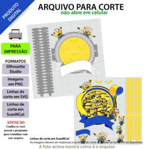 Topo de bolo, Minion Shaker Arquivo ScanNCut Minion Shaker,Arquivo silhouette studio Minion Shaker
