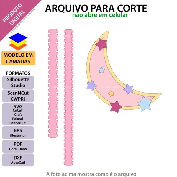 Topo de bolo Lua shaker Arquivo Silhouette, Arquivo ScanNCut, Arquivo SVG, DXF, Ai, Eps, PDF