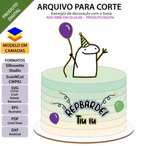 Topo de bolo Florkofcows Balão Arquivo Silhouette, Arquivo ScanNCut, Arquivo SVG, DXF, Ai, Eps, PDF