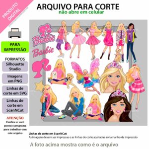 Arquivo Digital Topo de Bolo Barbie Morena #1