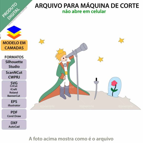 Topo de bolo Pequeno Príncipe Luneta Arquivo Silhouette, Arquivo ScanNCut, Arquivo SVG, DXF, Ai, Eps, PDF