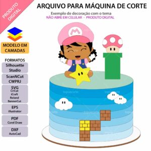 ARQUIVO Topo de bolo Super Mario Baby - Topo e corte