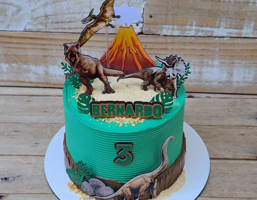 Decoração de bolo Dinossauros impressos
