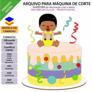 Topo de bolo Carnaval Bebe Menino Arquivo Silhouette, Arquivo ScanNCut, Arquivo SVG, DXF, Ai, Eps, PDF