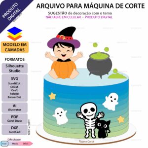 Topo de bolo Halloween Menino abobora Arquivo Silhouette, Arquivo ScanNCut, Arquivo SVG, DXF, Ai, Eps, PDF