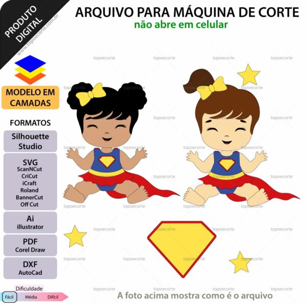 Topo de bolo Supergirl Baby Arquivo Silhouette, Arquivo ScanNCut, Arquivo SVG, DXF, Ai, Eps, PDF