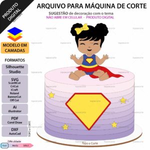 Topo de bolo Supergirl Baby Arquivo Silhouette, Arquivo ScanNCut, Arquivo SVG, DXF, Ai, Eps, PDF