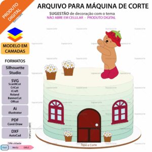 Topo de bolo Inspirado em Bobbie Goods casinha Arquivo Silhouette, Arquivo ScanNCut, Arquivo SVG, DXF, Ai, Eps, PDF