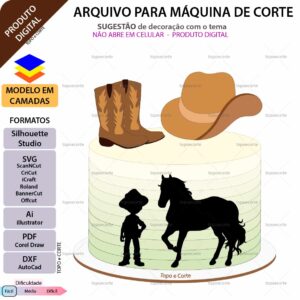 Topo de bolo Cavalos Menino Menina Arquivo Silhouette, Arquivo ScanNCut, Arquivo SVG, DXF, Ai, Eps, PDF