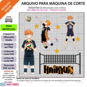 Topo de bolo, Haikyuu Arquivo ScanNCut Haikyuu,Arquivo silhouette studio Haikyuu