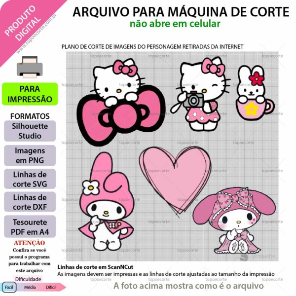 ARQUIVO Plano De Corte imagens da Hello Kit