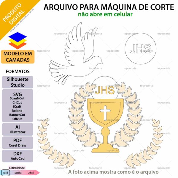 Topo de bolo, Batizado JHS Arquivo ScanNCut Batizado JHS,Arquivo silhouette studio Batizado JHS