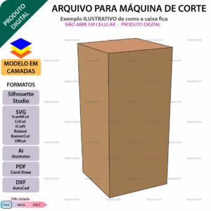 Molde de caixa Caixa perfume 50x50x108 arquivo para Silhouette Studio, SVG, DXF, Cricut, Scanncut, Foison