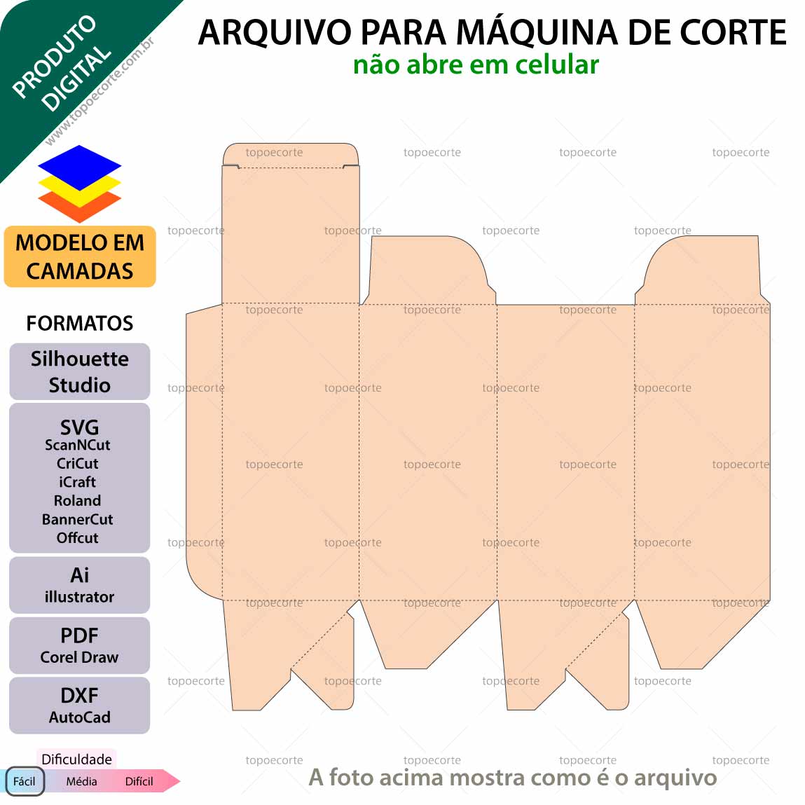 Molde de caixa Caixa perfume 50x50x108 arquivo para Silhouette Studio, SVG, DXF, Cricut, Scanncut, Foison