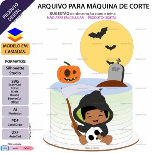 Topo de bolo Halloween Bebê morte Arquivo Silhouette, Arquivo ScanNCut, Arquivo SVG, DXF, Ai, Eps, PDF