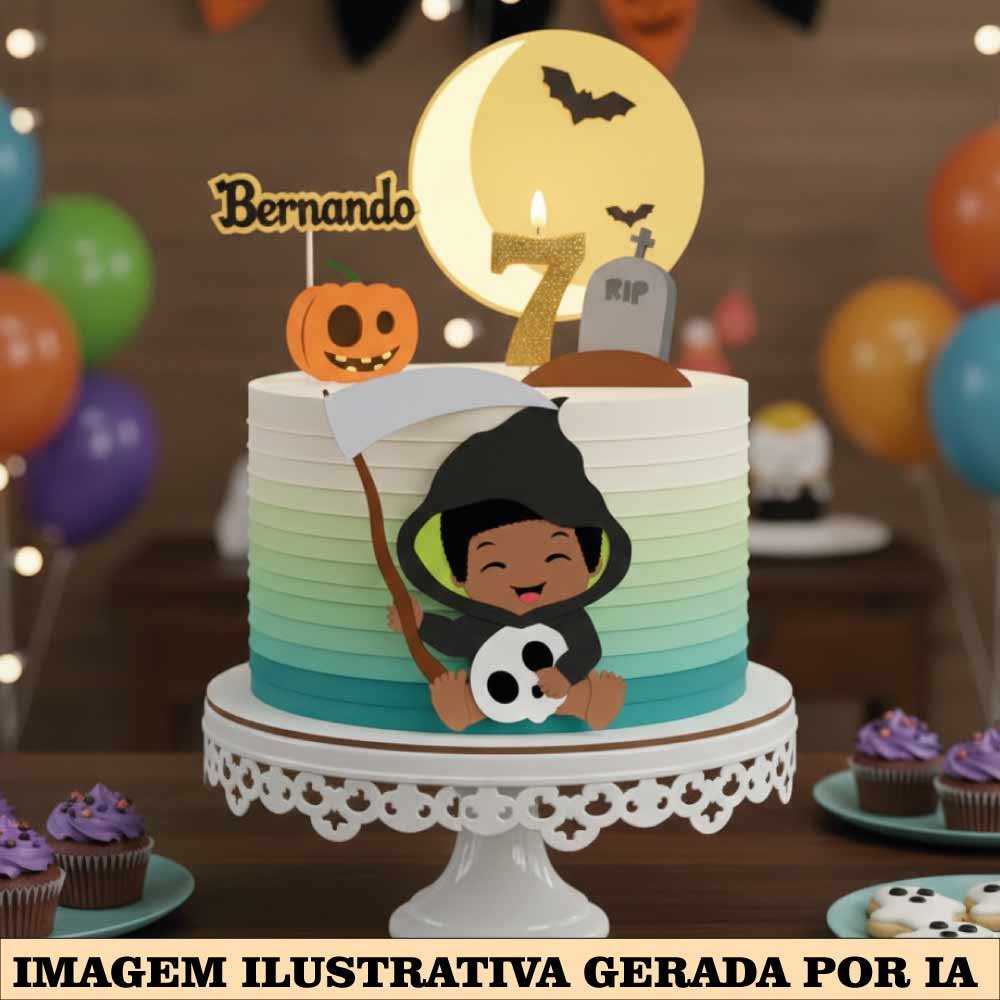 Topo de bolo Halloween Bebê morte Arquivo Silhouette, Arquivo ScanNCut, Arquivo SVG, DXF, Ai, Eps, PDF
