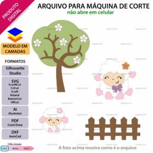 Topo de bolo Ovelhinhas Arquivo Silhouette, Arquivo ScanNCut, Arquivo SVG, DXF, Ai, Eps, PDF