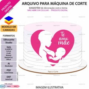 Topo de bolo Mãe amamentando Arquivo Silhouette, Arquivo ScanNCut, Arquivo SVG, DXF, Ai, Eps, PDF