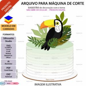 topo-de-bolo-tucano-entre-folhas