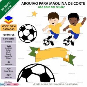 ARQUIVO Topo de bolo Menino Jogando Futebol