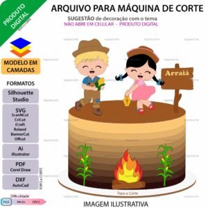 ARQUIVO Topo de bolo Festa Junina Casal