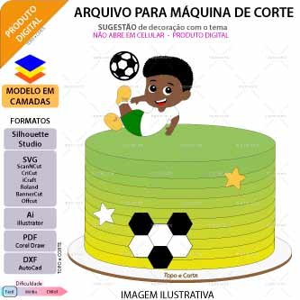 ARQUIVO Topo de bolo Futebol Gol De Bicicleta
