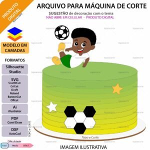 ARQUIVO Topo de bolo Futebol Gol De Bicicleta