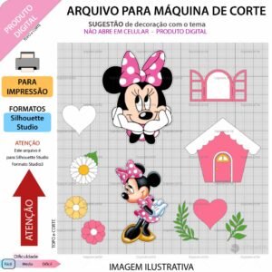 Plano de corte de imagens da internet Minnie Casinha E Janelinha